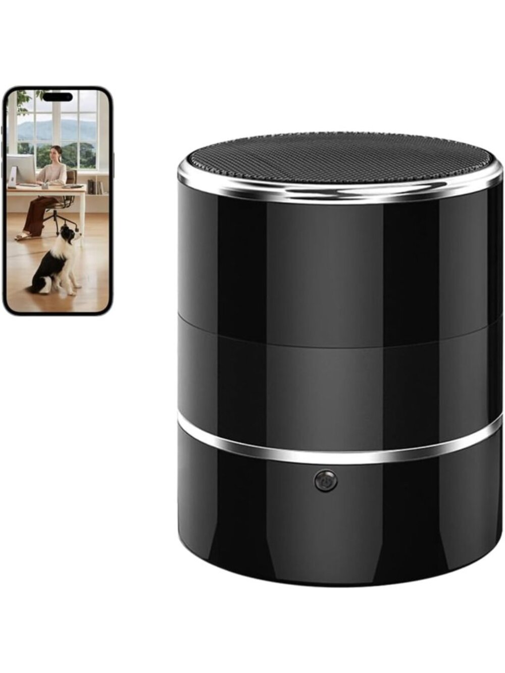 Wireless Indoor Security Camera & Bluetooth Speaker, 1080p HD, 240° View, Motion
